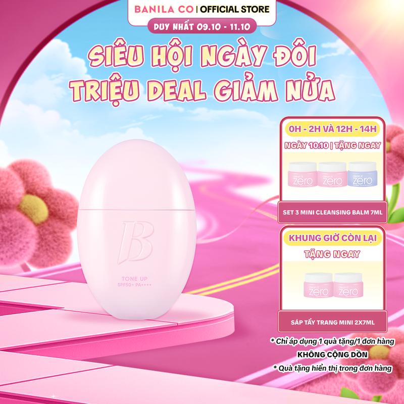 Kem lót nâng tone 3in1 - BANILA CO All Day Prep Tone Up Base Cream SPF50+ PA++++ 35ml Trang Điểm