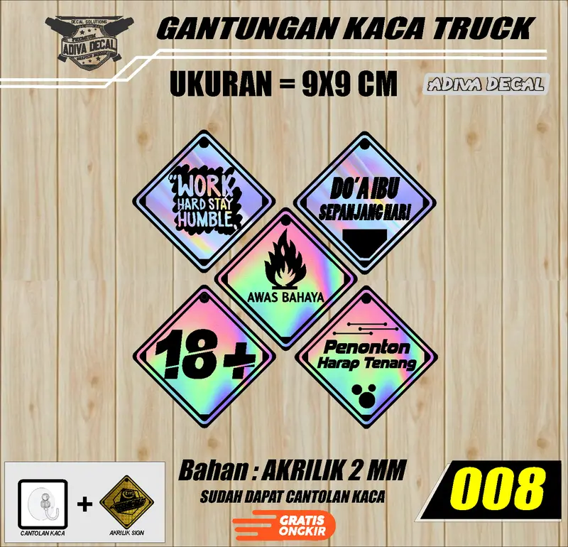 PAKET RANDOM GANTUNGAN KACA BEBAS PILIH - MAINAN KACA AKRILIK PAKET HOLOGRAM FULL 008 Toys 1