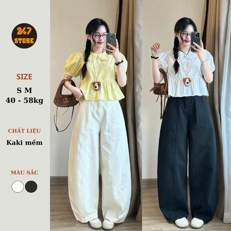 247store - Quần kaki dáng ống form ống rộng có chun sau bazic dễ mặc - Quankaki441