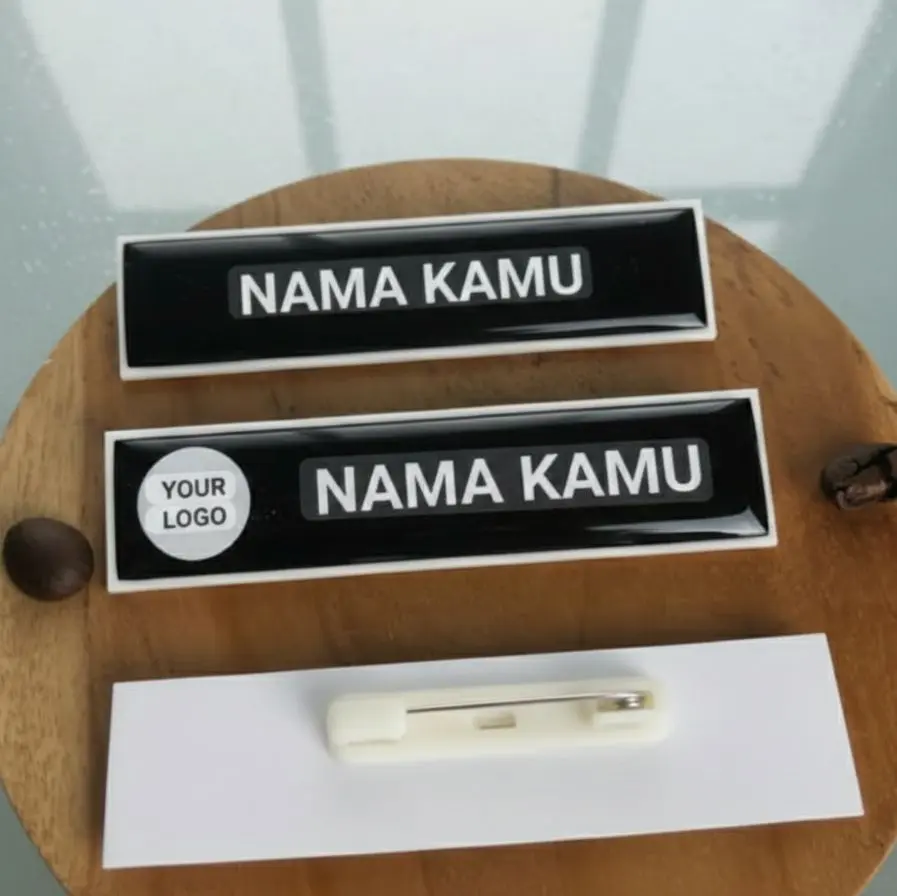 nama tag akrilik custom resin ultra bening