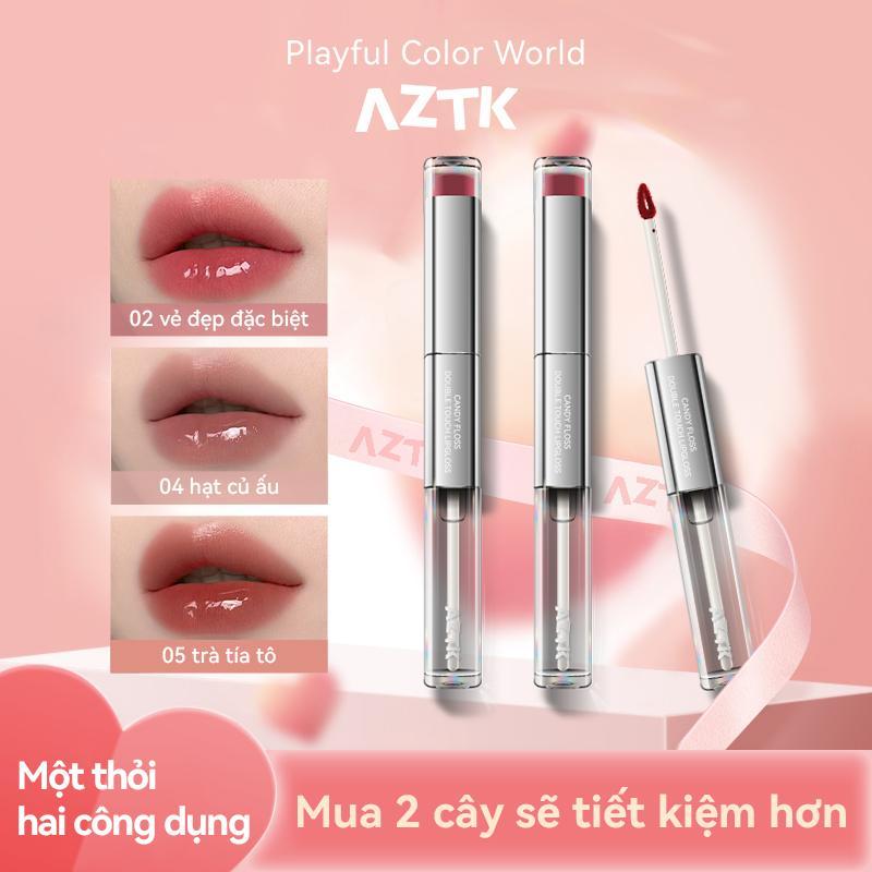  Son Bóng Hai Đầu AZTK Hoàn Thiện Lì Và Bóng Màu Sức Chứa Lãng Mạn 1.7g + 1.7ml Thích Hợp Cho Học Sinh Lý Tưởng Cho Mùa Thu Và Mùa Đông Trang Điểm 