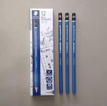 [BISA COD] PENSIL 2B STAEDTLER Mars Lumograph 1 PACK ISI 12 PCS/ Pensil 2B - Staedtler mars lumograph graphite art drawing pencil pensil 3