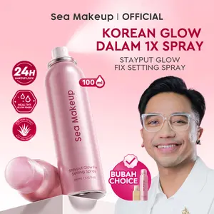 [NEW LAUNCH!] Sea Makeup Stayput Glow Fix Setting Spray - Longlasting Makeup 24 Jam Continuous Glowing Korean Glass Skin with Aloe Vera Extract Finish Fine Mist Spray Primer Makeup Kosmetik Wajah Tahan Lama