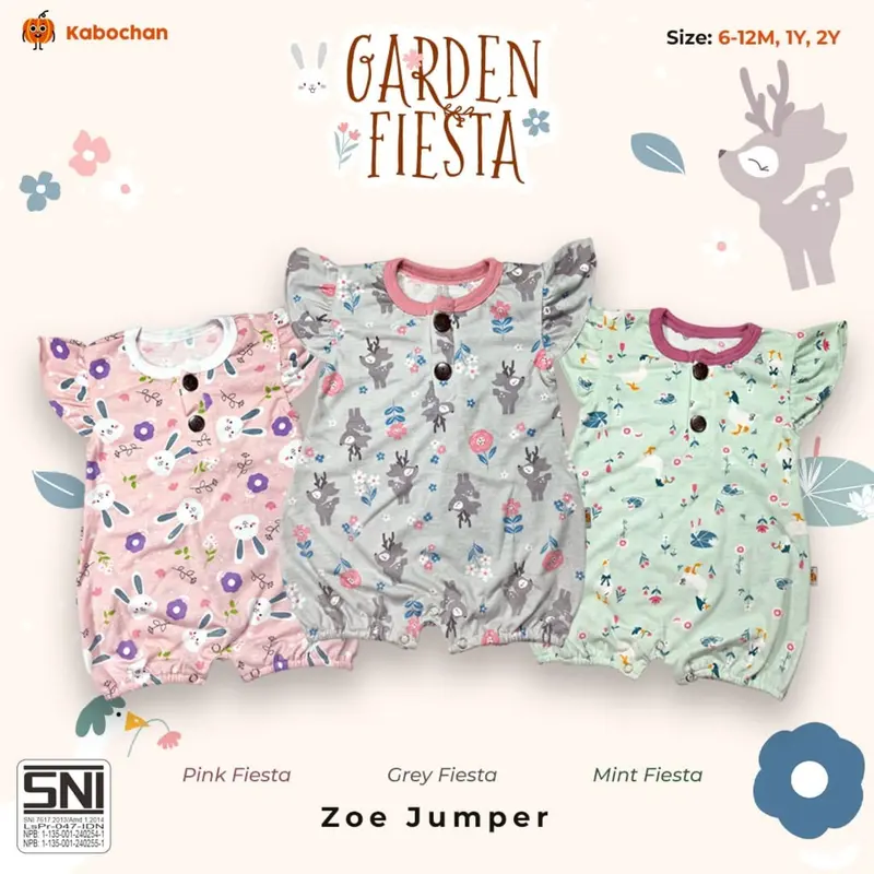 TERBARU!3pcs ZOE JUMPER RUFFLE BY KABOCHAN UP TO 2 YEAR 0