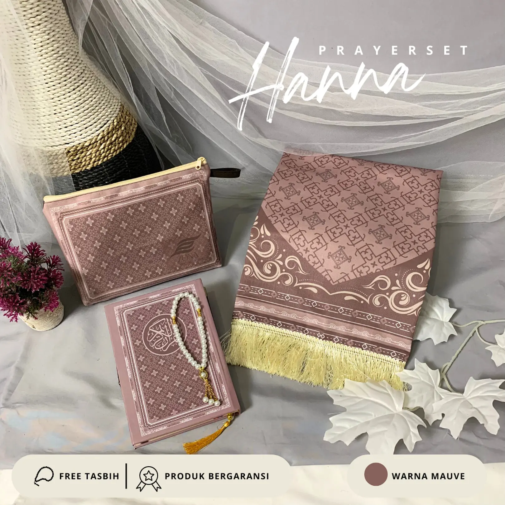 Paket Alquran Pouch Sajadah Free Tasbih Hanna Series | Seseraha | Hampers | Gift