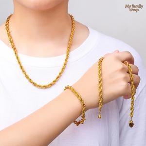 RANTAI LEHER PINTAL PADU COP916 RL: Panjang 60CM - RT: Panjang 18CM - RK: Panjang 27CM - Perhiasan Bersalut Emas Padat - Tahan Lama - Hipoalergenik - Titanium