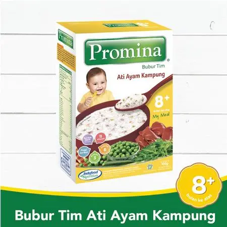 Yuna Baby Promina Bubur Tim MPASI Bayi Instant 8 Bulan + - Rasa Ati Ayam Kampung 100Gr