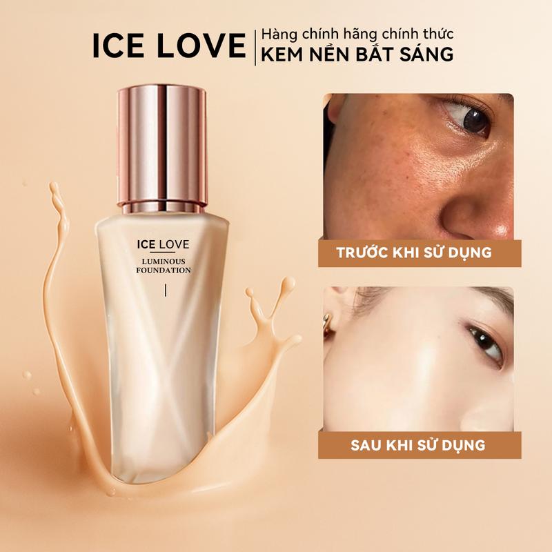  Kem Nền ICE LOVE Nhẹ Tông Màu Da Tự Nhiên Lâu Trôi Độ Che Phủ Cao Không Thấm Nước Kiểm Soát Dầu Dưỡng Ẩm Và Nuôi Dưỡng Hoàn Hảo Để Trang Điểm. 