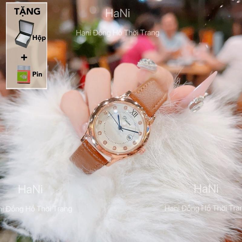    MUA 1 TẶNG 2   Đồng Hồ Nữ Đeo Tay Dimini Dây Da Cao Cấp - Thiết Kế Dây Da Mềm Mại - 2 Màu - Chất Liệu Da Nappan - Sang Trọng & Trẻ Trung - Phù Hợp Mọi Outfit 