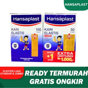HANSAPLAST KAIN ELASTIS 10 PCS | Plester Luka, Plester Kain, Melindungi Luka, Infeksi Luka, Anti Air