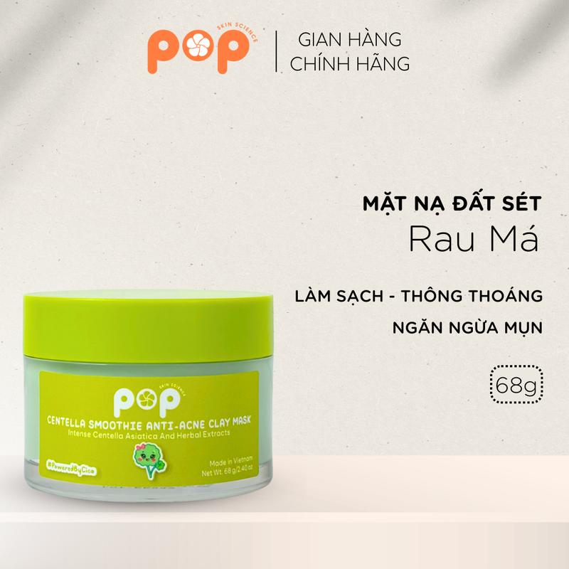 Mặt Nạ Đất Sét Rau Má Pop – Giảm Mụn, Kiềm Dầu, Làm Sạch Sâu, Dưỡng Da Mịn Màng - 55g