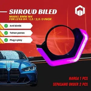 Shroud Biled Model BMWM4 ukuran H4 / 1,5 /2,5 / 3 Inch Anti Bintik Custom 3D Print Ambient Lighting Plastik ABS Tahan Panas Cocok Untuk Projie 2,5 Inch Diameter 7cm