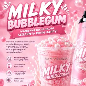 FLASHSALE!!! IMMOLAB LIQ MILK BUBBLEGUM MINUMAN AIR JUICE MANIS PERPADUAN SUSU & PERMEN KARET COCOK D MINUM KAPAN SAJA