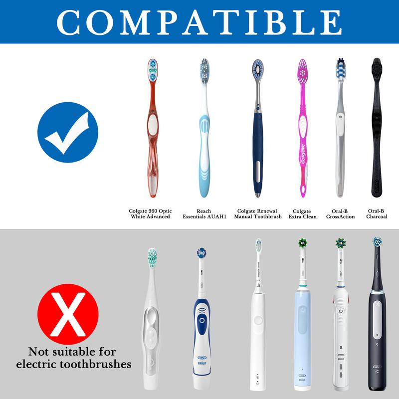 Product Introduction of Wallmount Toothbrush Holder with Cover for Shower, RV Cabinet Organizer, Plastic Self Adhesive 6 Slots Tooth Brush Hanger Compatible with Oral-B CrossAction, Colgate Extra Clean 7