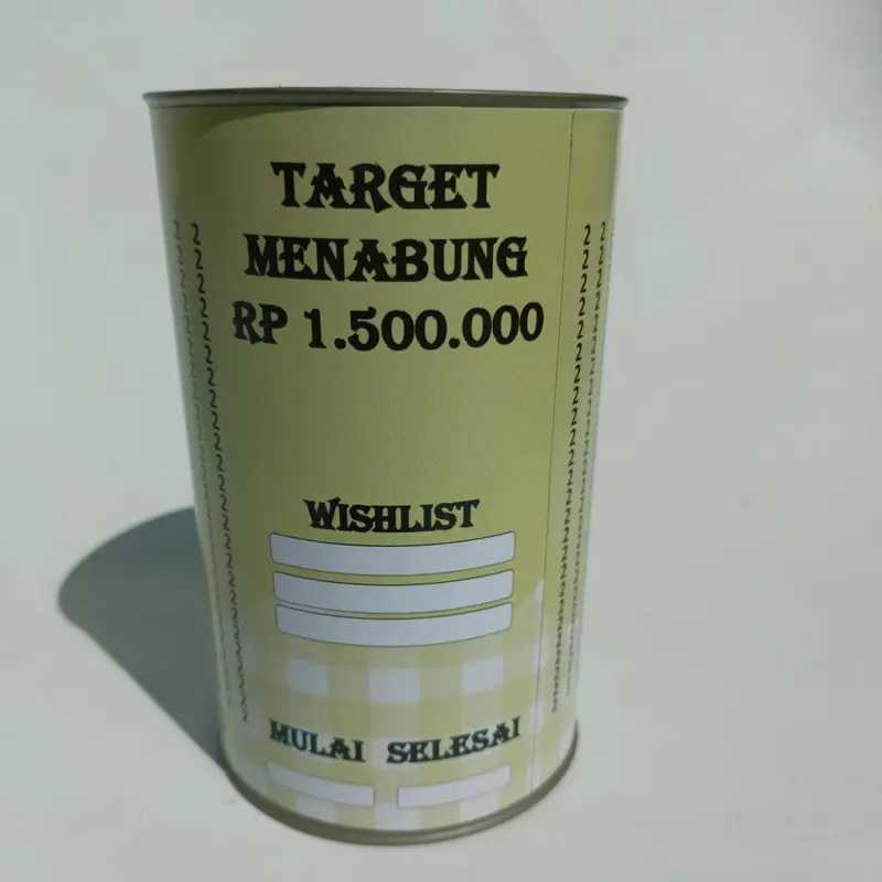 Celengan Hijau Target Nabung Viral Ukuran S dengan Motif Hijau Hadiah 2