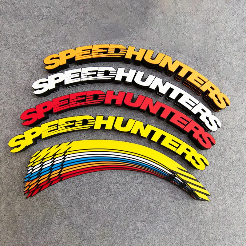 SPEED HUNTERS Sticker Tyre Siamese 3D Tyre Sticker Tire Letter Stickers Wheels PVC Decorative Sticker