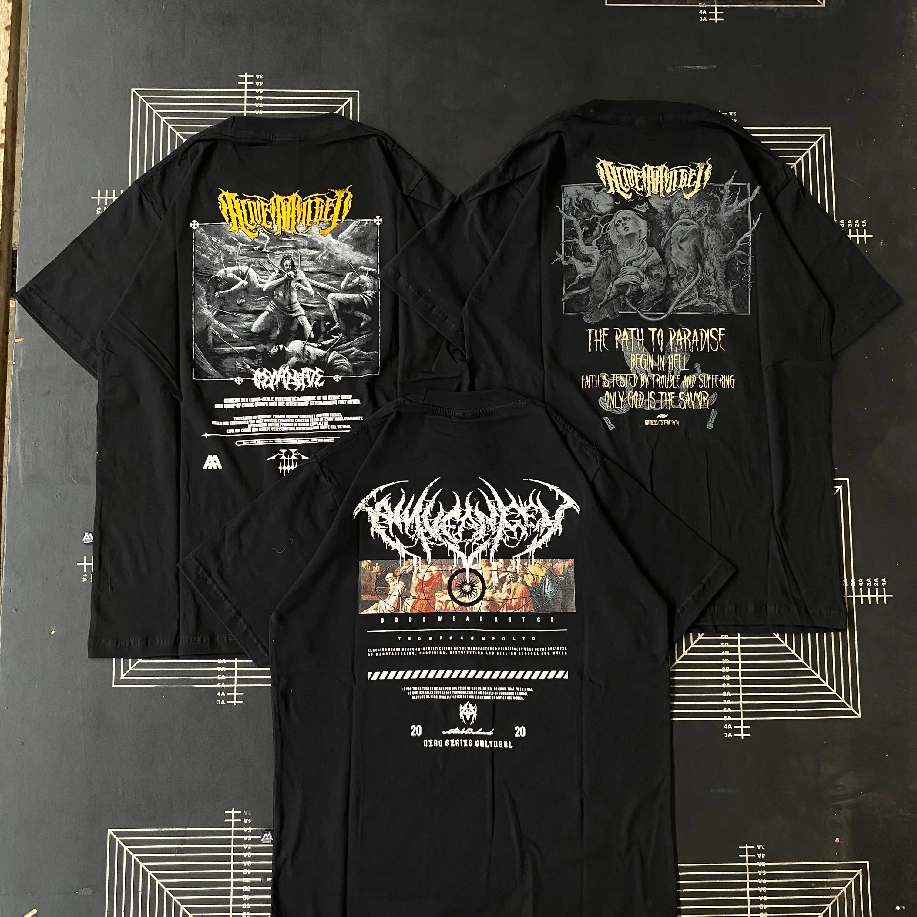 ( Free Stiker ) Beli 1 Dapet 3 Kaos Metal Underground Original Alive Angel Goodness Warna Hitam Bahan Katun Combad 30s Pria & Wanita
