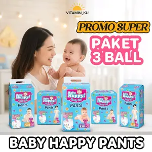 [ SUPER PROMO ] PAKET 2&3 BALL POPOK BABY HAPPY PANTS S40 M32 L28 XL26 XXL24 JUMBO 2 BALL S56/M48/L42/XL38/XXL34