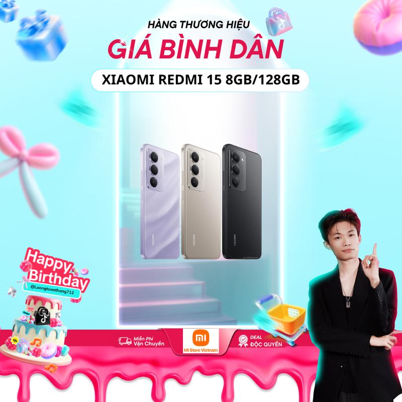   Mi Store Vietnam x Lương Toàn Thắng  Điện Thoại Xiaomi Redmi 15 8GB 128GB Chính Hãng BH 18 Tháng 