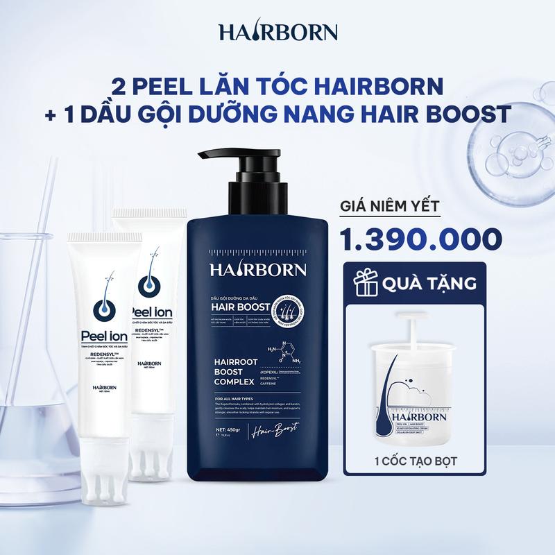  COMBO 2 LĂN MỌC TÓC HAIRBORN + 1 DẦU GỘI DƯỠNG NANG HAIR BOOST 