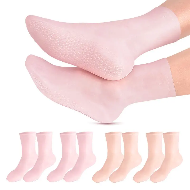 Tất Silicon Để Chăm Sóc Bàn Chân, Gel Dưỡng Ẩm, Gót Chân, Sử Dụng Tại Nhà, Chăm Sóc Da Chân Nứt Nẻ, Bảo Vệ Spa, 1 Đôi
