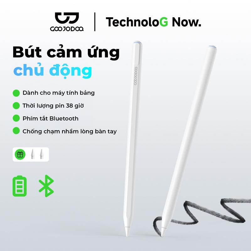 Bút cảm ứng thông minh, Thời lượng pin 38 giờ, Tự động ngủ/thức, Phím tắt Bluetooth, Hít nam châm tiện lợi