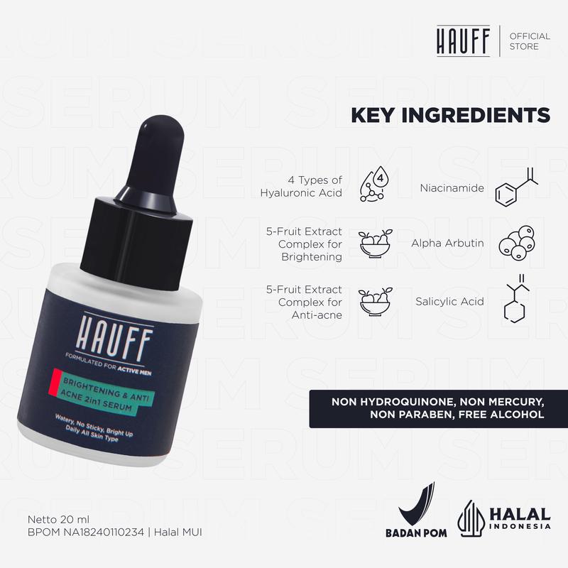 HAUFF SOAP OIL & ACNE COMPLETE PACKAGE | Paket Lengkap Skincare Pria | Anti Jerawat | Mengangkat Kotoran & Minyak Berlebih | Menghilangkan Komedo | Mencerahkan Wajah Kusam | Charcoal, Niacinamide, Alpha Arbutin, Acid Complex, 10-Fruit Extract Complex 4