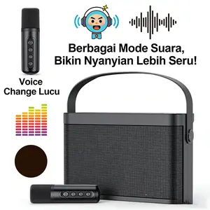 TechNest Speaker Bluetooth Karaoke Portable Wireless with Dual Mic Clear Sound Super Bass for Home Party Outdoor Use High Quality Audio Device Support Voice Change Function