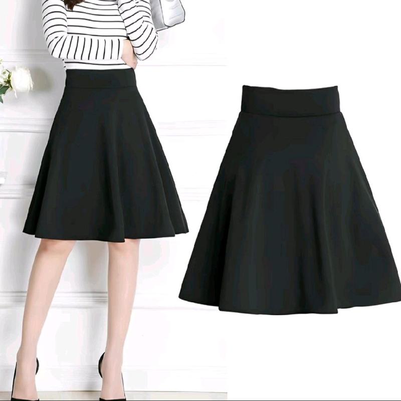 Rok Midi Flare Skirt/Rok Pendek Scuba Wanita Fit Mini 0