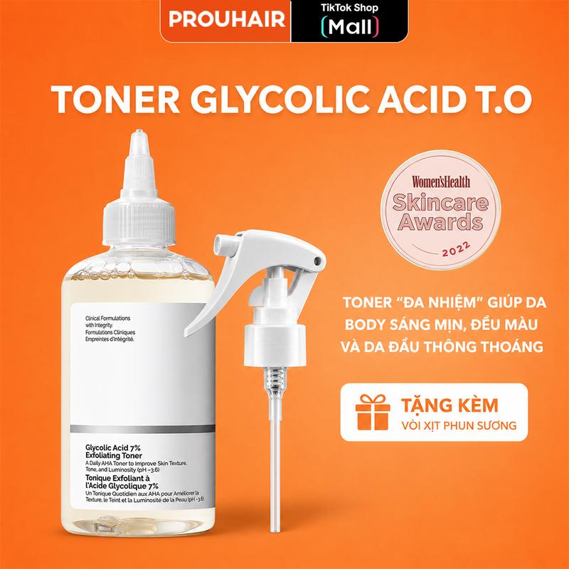 Toner The O Nước Hoa Hồng Tẩy Da Chết Glycolic Acid 7% Exfoliationg Toner