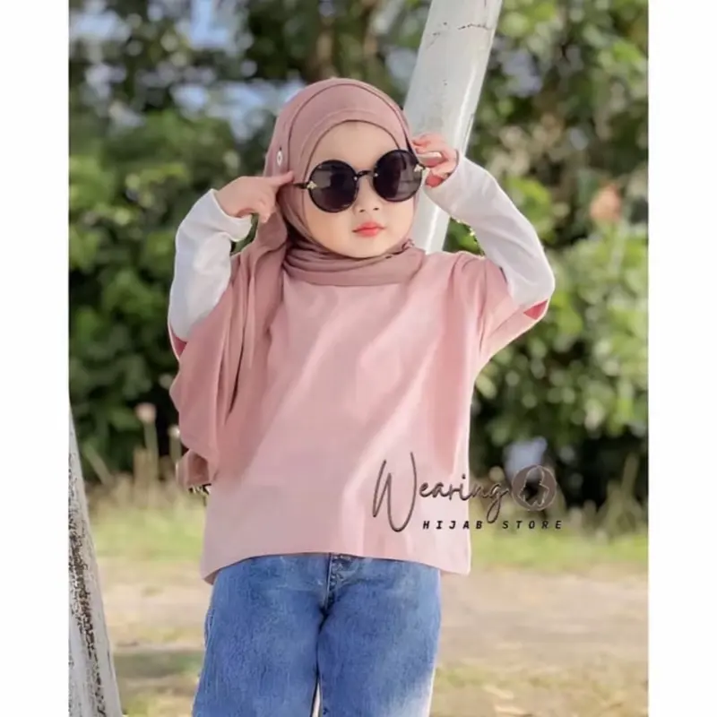 Pasmina instan kancing anak jersey ity premium 2-7thn nan best seller Cantik Pashmina Muslim 4