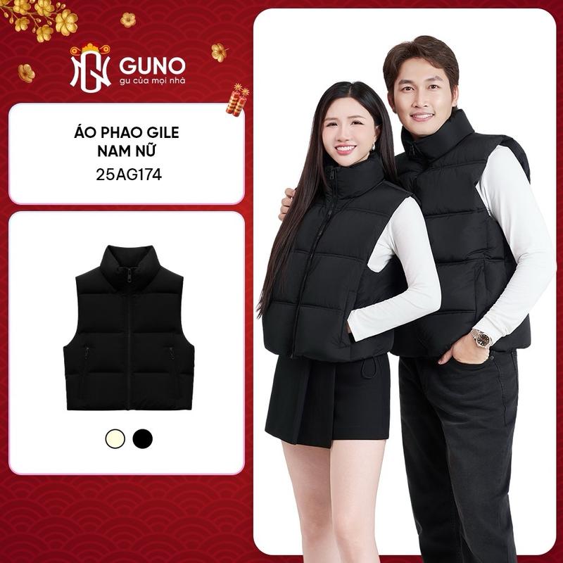 GUNO-Áo phao GILE Nam Nữ Guno siêu nhẹ cao cổ 2 màu SP5 | 25AG174 25AB191