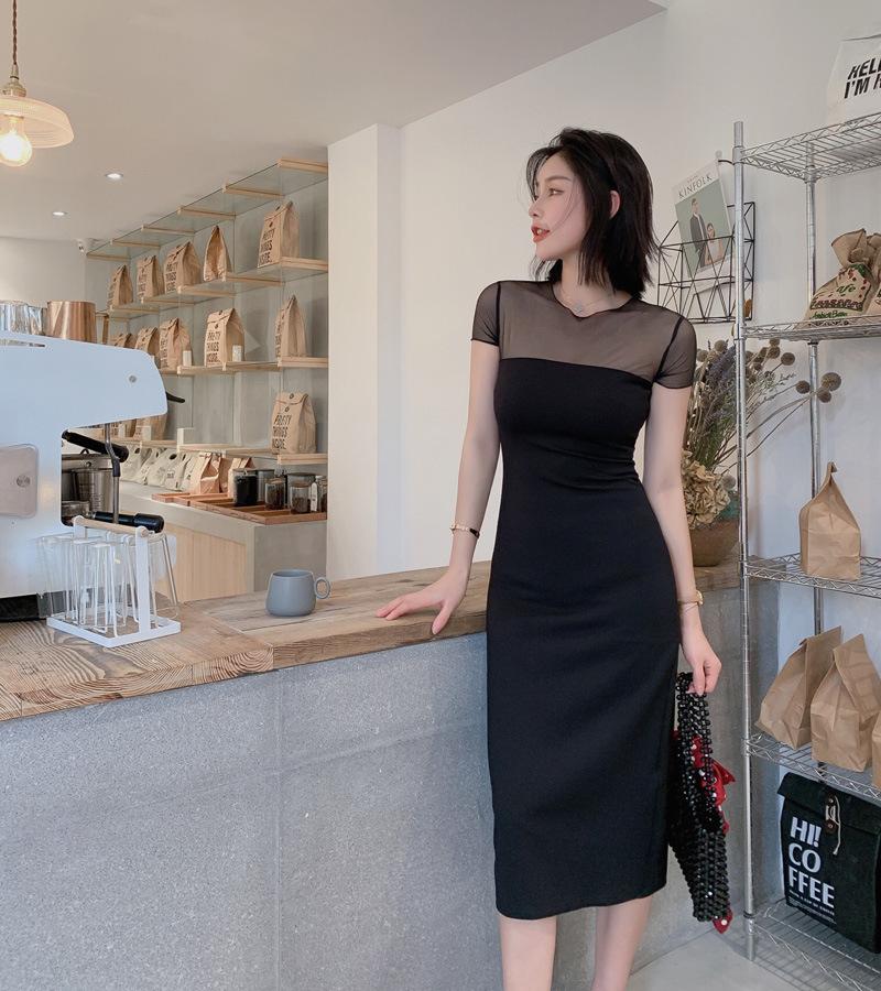 Product Introduction of Váy Cạp Cao, Phong Cách Mới, Dành Cho Nữ, Gợi Cảm, Họa Tiết Ghép Nối, Tôn Dáng, Có Cỡ S-XXL, 1736 Women Dress Màu Đen Women Dress 4