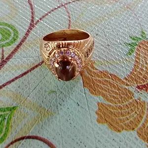 Cincin Batu Permata Natural Cats Eye Silimanite SriLanka Elegan