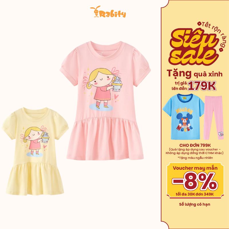  Đầm váy thun ngắn tay bé gái Rabity 950.903 