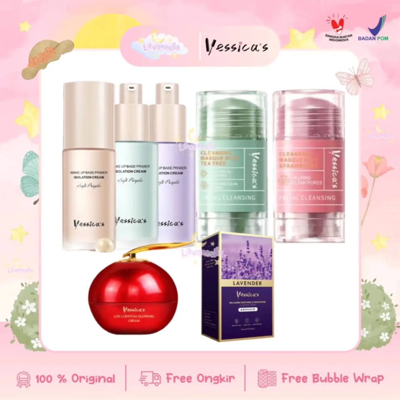 Yessica’s Tea Tree & Strawberry Anti Pores CLAY MASK MASKER STICK YESSICA yessica lavender sleeping mask yessica primer