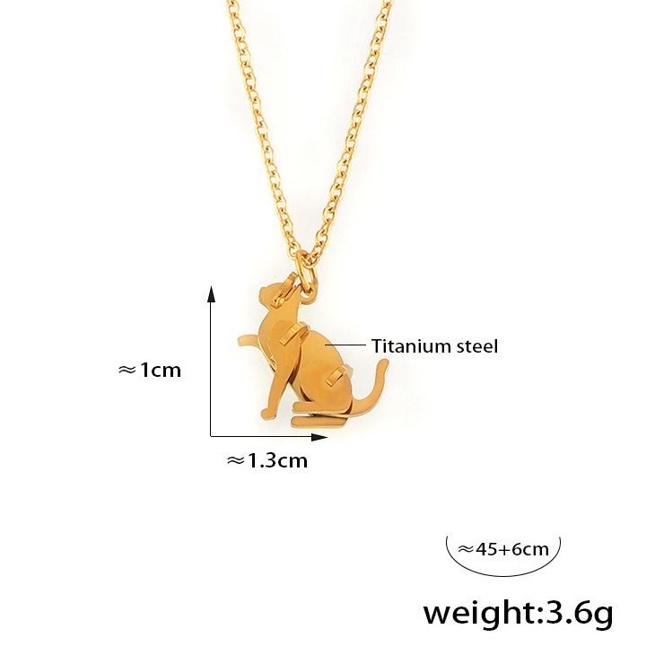 Robot Dog Cat Charm Necklace 18K Gold Plated Pendant Necklace for Women Fashion Jewelry Gifts Dainty Chain Necklace 2