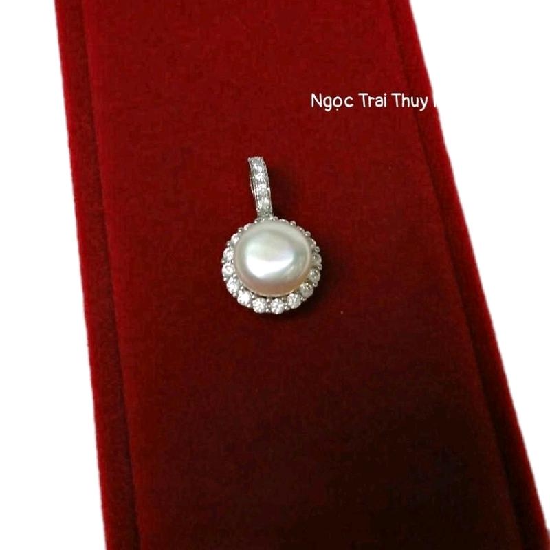 Mặt dây chuyền ngọc trai thật 9-10li đa năng có thể tháo tách dời