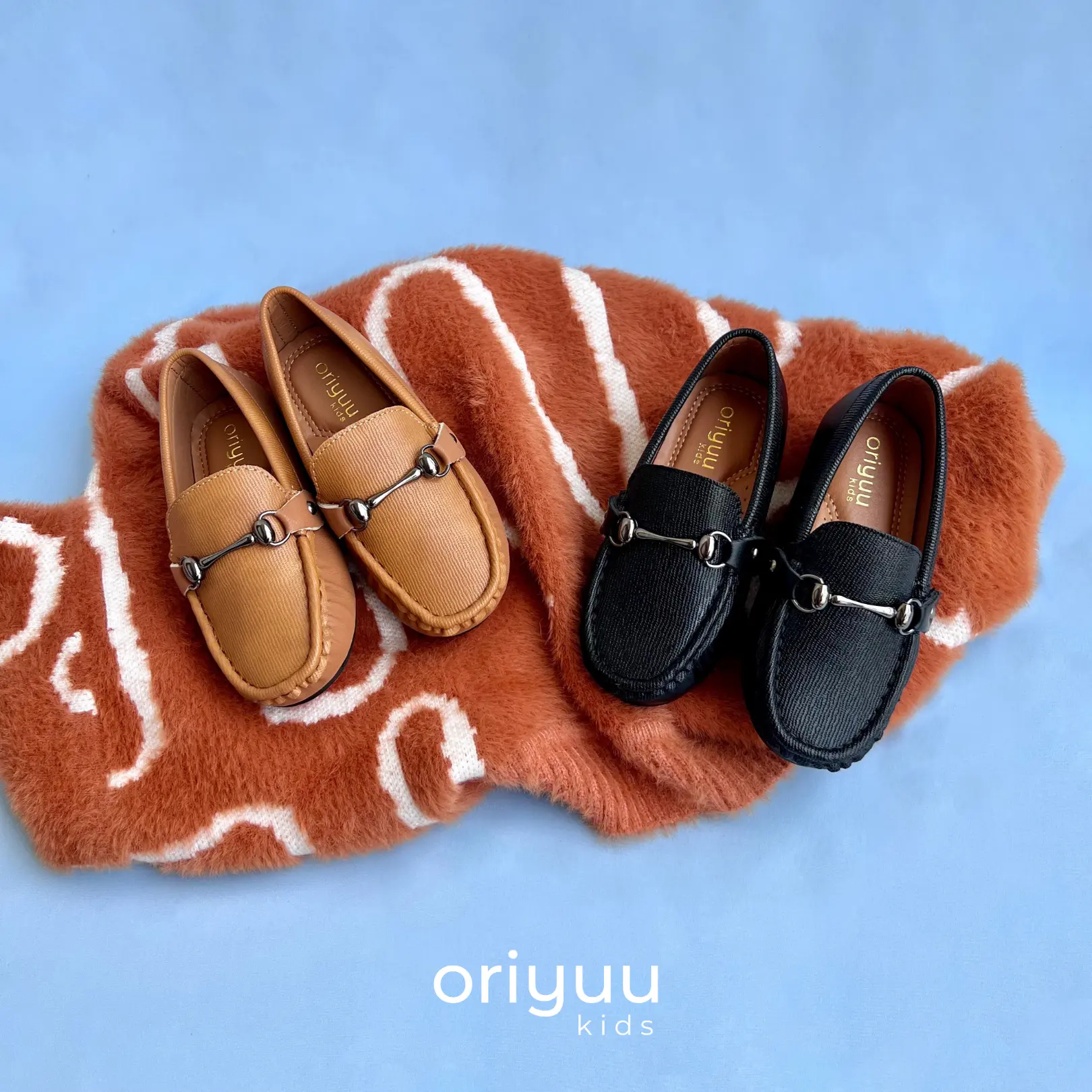 Mini Gentleman - Classic - Oriyuu Kids - Sepatu Pantofel Anak Laki Formal Pesta Slip On Kulit Hitam