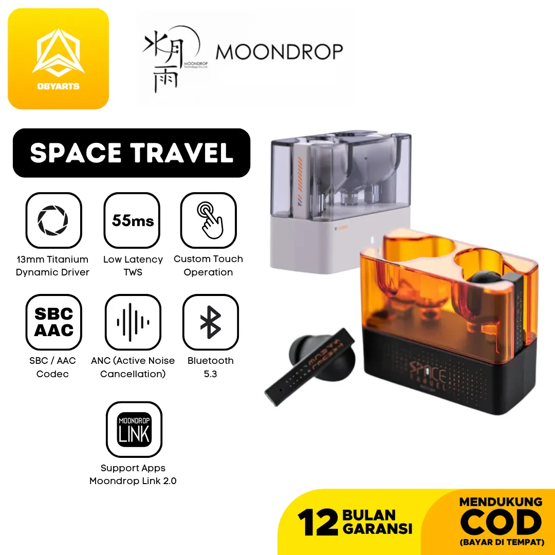 Moondrop Space Travel Earphone Bluetooth 5.3 ANC True Wireless Stereo Headset In Ear Gaming Noise Cancellation