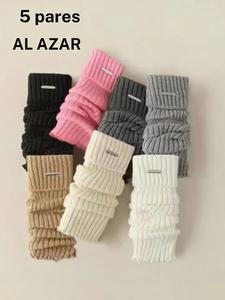 Set de calcetines tejidos para mujer, colores aleatorios, diseño ajustado, calzado cómodo para todas las estaciones, ideal para uso diario y casual