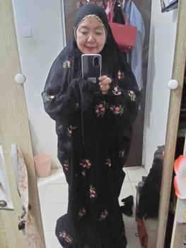 Product Review of Hafidzmukena - Mukena Terusan Dewasa Bordir Aurel Rayon Premium Muslim Katun Mukenah Wanita Cantik Hitam Putih Panjang Renda Mewah musim semi rayon ashgrey Umroh muken  abordir from S**🤍 2
