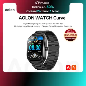 【24H ship】Aolon Curve Smart Watch New | IP68 Waterproof | 2.01-inch Curved IPS Screen | Bluetooth Call  | Custom Wallpaper Smartwatch Health Monitoring jam tangan pintar jam tangan pria jam tangan wanita