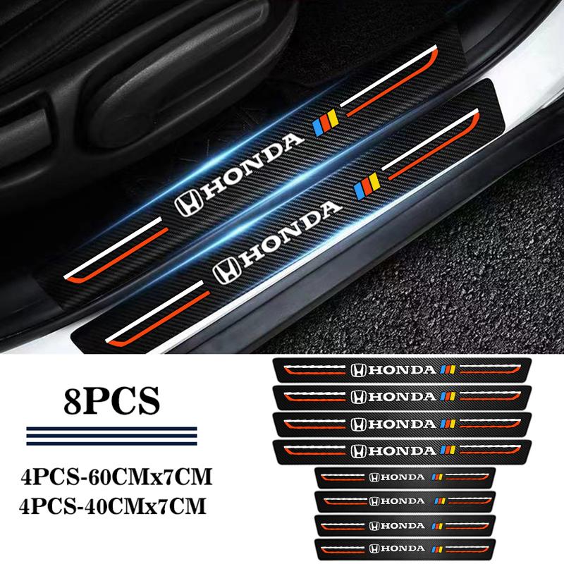 Product Introduction of Thích Hợp Cho Honda City Accord CR-V Jazz Fit Odyssey Brio Bezal Wr-V, Bàn Đạp Cửa, Dải Bệ Cửa, Miếng Dán Trang Trí Xe Hơi Bằng Da Họa Tiết Sợi Carbon Nhãn Dán 12
