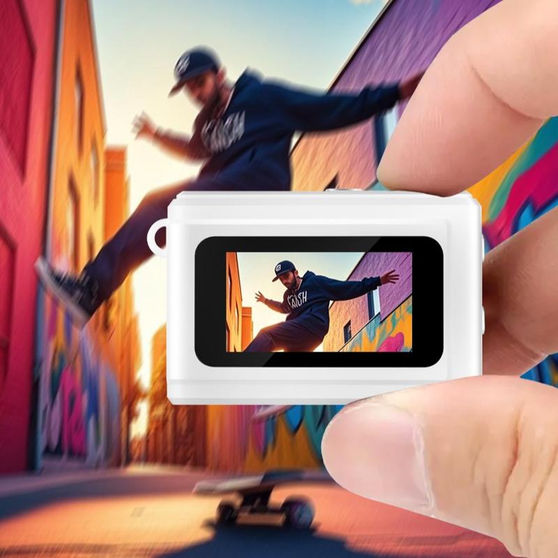 Máy ảnh, Màu trắng, với dây chuyền chìa khóa, Máy ảnh mini, Pixel Nhỏ Máy ghi hình kỹ thuật số nhỏ Cổ Điển có đèn Lung Linh Cầm Tay Thích hợp để đi du lịch và ghi lại cuộc sống, Lý Tưởng để đi ra ngoài, Vlog và lưu trữ xu hướng 6