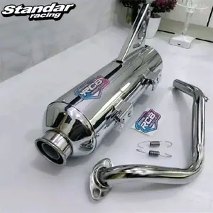 Knalpot STD Racing RCB full croom bass adem untuk motor beat, scoopy, vario, mio, genio dll