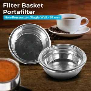 ANP Filter Basket Portafilter Single Wall Stainless Steel 58mm - AN-5X