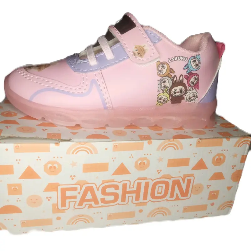 sepatu anak  SNAEKER  perempuan LED LABUBU  bonus ikat rambut pantofel 3