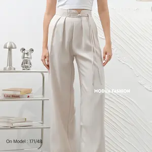 MODUA - Serra Cullotes Celana Panjang Wanita Highwaist - Long Pants - Kulot Cewek Casual Daily - Celana Loose Pants Wanita Dewasa Basic