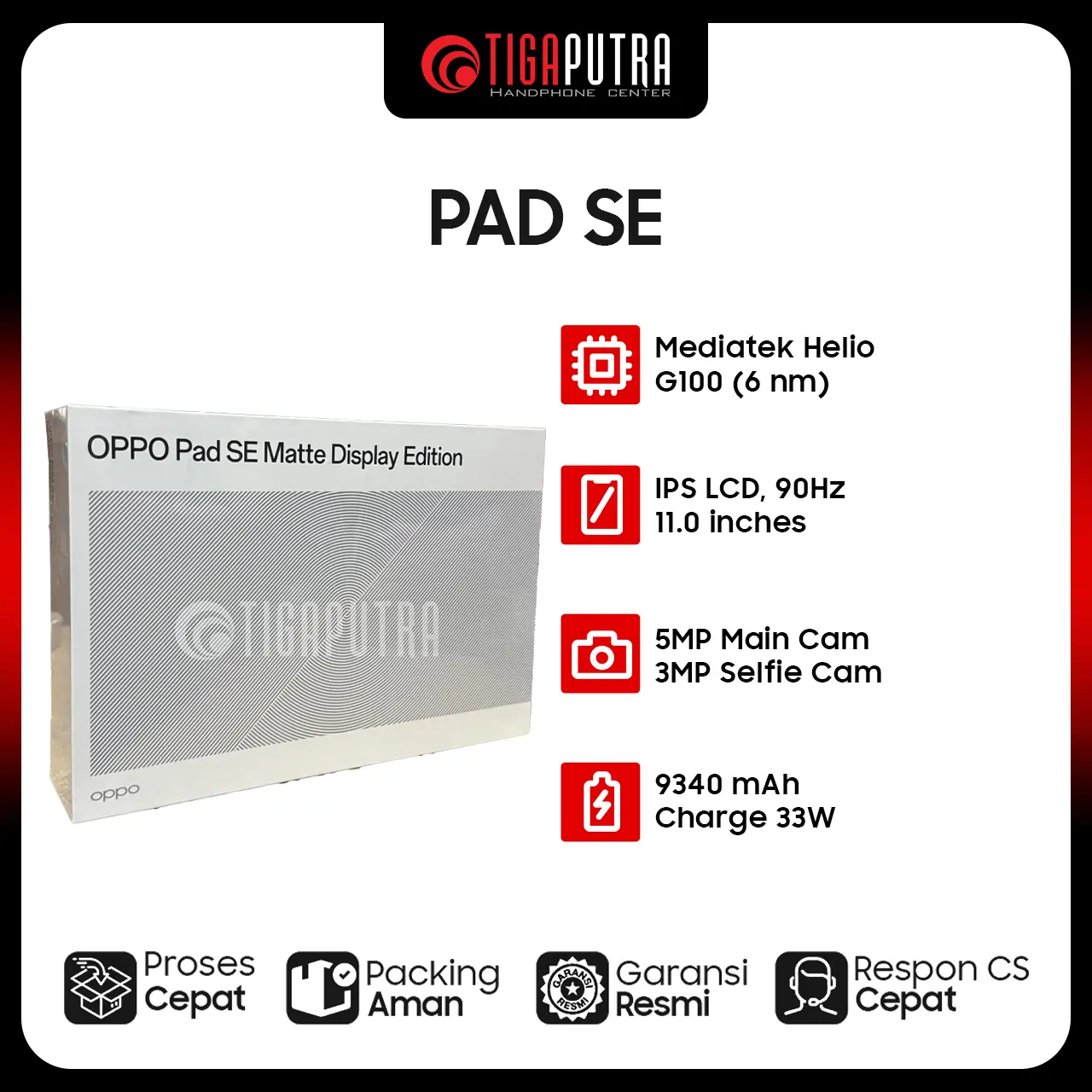 Oppo Pad SE (Ram 4GB, Rom 128GB, Matte Screen, Battery 9340 mAh)